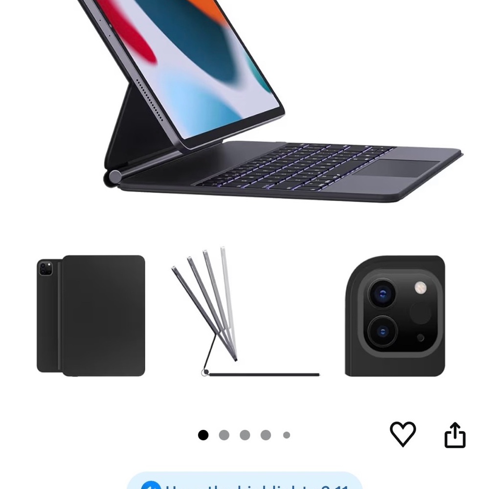 AUSDOM Magnetic Floating Keyboard Case for iPad Pro 12.9-Black